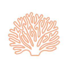 coral sea line icon set 