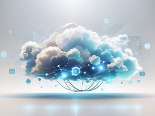 Sci-Fi Cloudscape: Abstract Cloud Technology System - Sci-Fi Design

