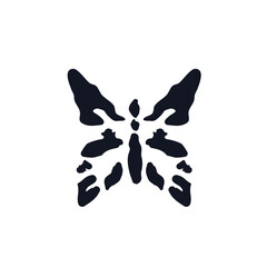 Butterfly logo icon sign Hand drawn ink sketch stamp Decorative scrapbooking element Doodle abstract design style Fashion print for clothes greeting invitation card flyer banner poster cover book ad