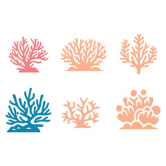 bundle coral sea icon set design