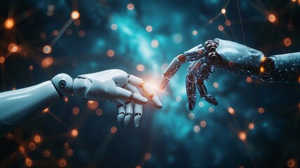 AI and Machine Learning Hands of robot