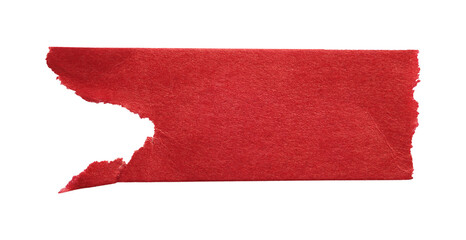 Torn paper red tape background cut out on transparent background