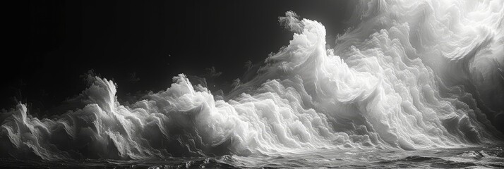Dense Swirling Black And White Smoke Texture, Background Image, Background For Banner, HD