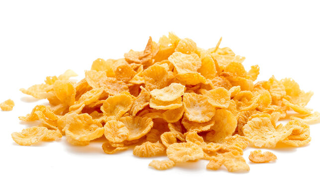 ,sprinkle corn flakes, on a white background