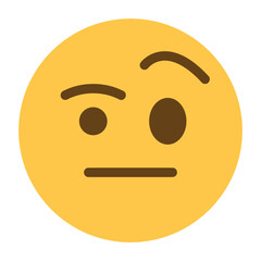 Raised eyebrow face emoji icon