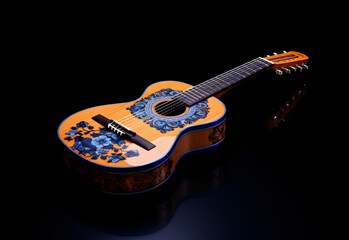 a classical guitar, in the style of photorealistic rendering