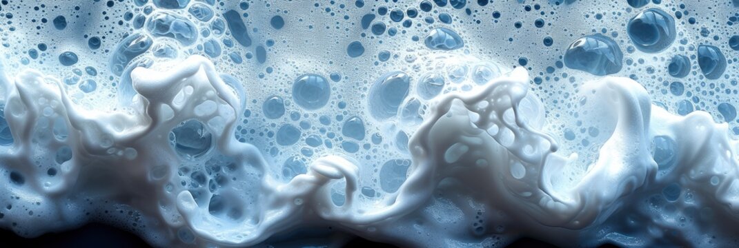 Glistening Sea Foam Texture At The Oceans, Background Image, Background For Banner, HD