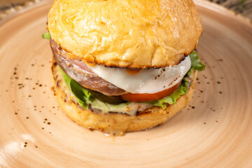 Gastronomic Delight, A Symphony of Savory Flavors in the Perfect burger Masterpiece