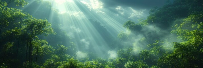 Obraz premium High-Resolution Sunlit Green Bamboo Forest, Background Image, Background For Banner, HD