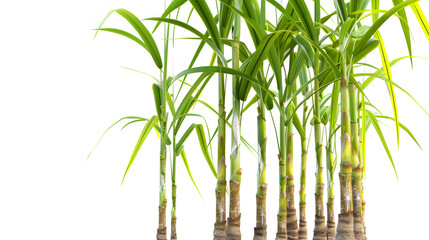 Sugar cane plant isolated on white background  - obrazy, fototapety, plakaty