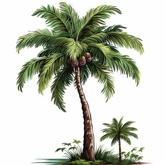 Tropical Coconut Palms Illustration

