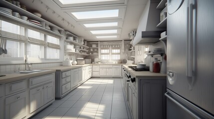 interior of white kitchen