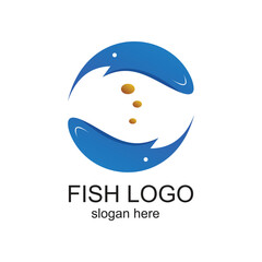 Fish logo design simple concept Premium Vector