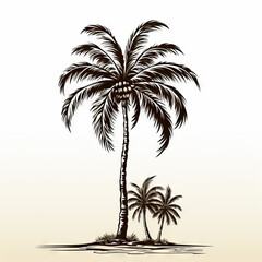 Hand-drawn Tropical Palm Trees Illustration


