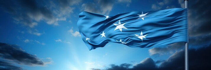 Micronesia Federated States National Flag, Background Image, Background For Banner, HD