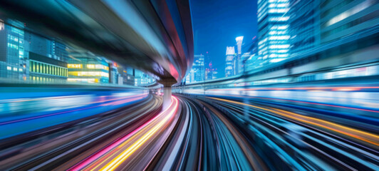 Abstract of light motion high-speed for technology and business background. blurred image