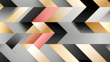Fototapeta premium background - tech style with gold, silver, pink and black colors, abstract, flat design, minimalistic, illustration. - Seamless tile. Endless and repeat print.