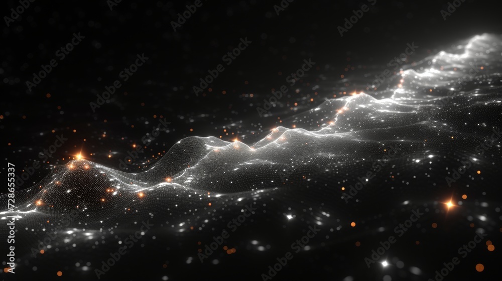 Poster the arrow in the background looks like a constellation on the night sky. the edge is crumbled and th