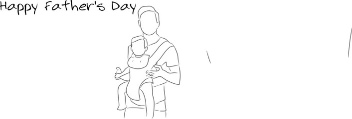 Line Art Father's Day Simple Vector