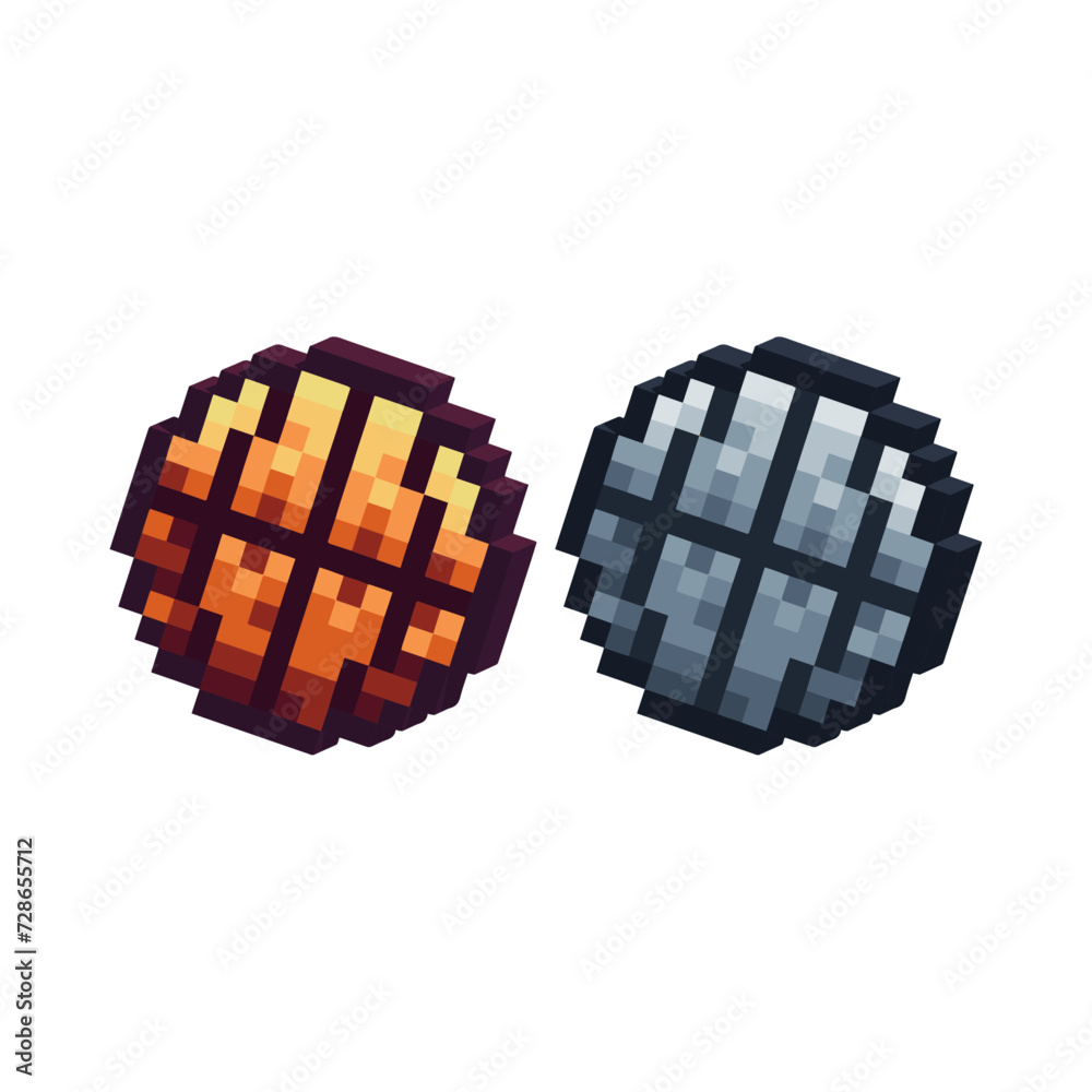Fototapete isometric pixel art 3d of internet web www icon for items asset.website internet link icon on pixela