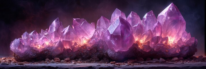 Rough Natural Amethyst Crystal Cluster, Background Image, Background For Banner, HD