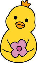 Easter chick in cartoon style