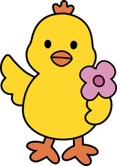 Easter chick in cartoon style