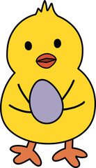 Easter chick in cartoon style