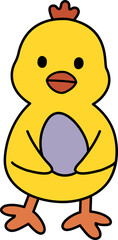 Easter chick in cartoon style