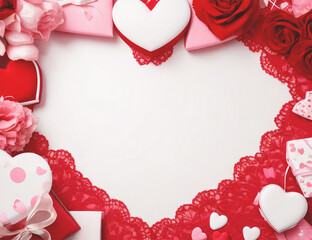 Valentine background with hearts