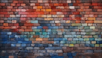 Brick Wall Art: Multicolored brick background design