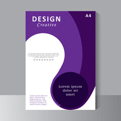 Purple abstract brochure flyer design template vector, annual report, Leaflet, cover, presentation abstract flat background, layout in A4 size