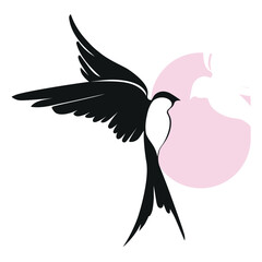 Swallow bird logo design. flying bird vector illustration