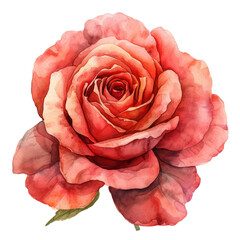 cute watercolor rose flower isolated