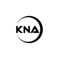 KNA letter logo design with white background in illustrator, cube logo, vector logo, modern alphabet font overlap style. calligraphy designs for logo, Poster, Invitation, etc.