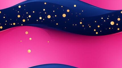 golden pink background with golden lines on the edges and gold polka dots, in the style of soft pink and magic, sharp and angular - Seamless tile. Endless and repeat print.