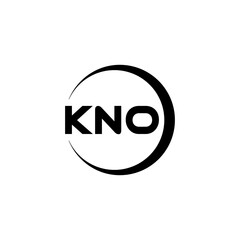 KNO letter logo design with white background in illustrator, cube logo, vector logo, modern alphabet font overlap style. calligraphy designs for logo, Poster, Invitation, etc. - obrazy, fototapety, plakaty