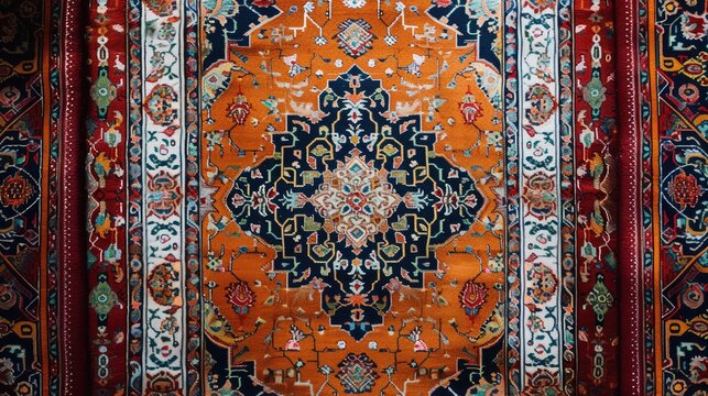 Beautiful Colorful Persian Rug or Carpet Ideal for Ramadan or a Notable Banner Background