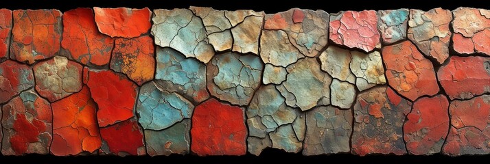 Sun-Baked Clay Tiles With A Crackled, Background Image, Background For Banner, HD