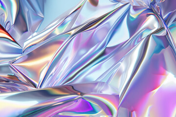 Holographic abstract iridescent 3d shape
