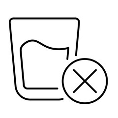 No drink icon with thin line style