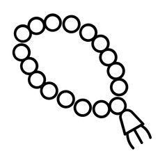 Obraz premium Prayer beads icon with thin line style