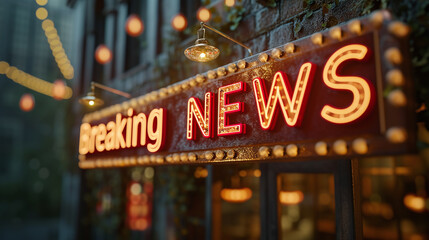 3D Rendered "Breaking News" Typography