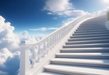 the dazzling white gates of heaven (paradise), to which a staircase rises into the sky, the road to the gates of paradise,