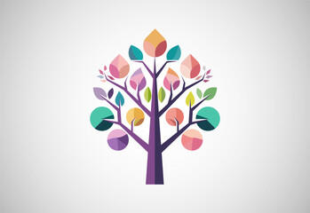 Nature tree logo design vector illustration. Tree of life logo concept