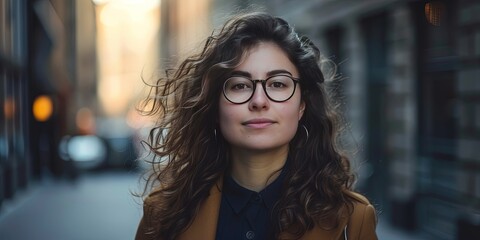 woman with glasses lifestyle photo outdoors