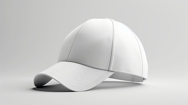  Sports Cap Mockup, solid stark White background, focused lighting, for advertising 