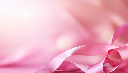 pink satin ribbon world cancer day concept