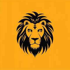 Obraz premium Lion illustration, colorful in flat logo style. 