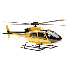 Yellow Helicopter isolated on transparent and white background. Ideal for use in advertising. Generative ai